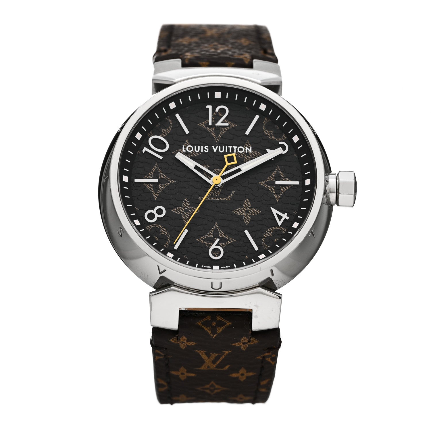 Louis Vuitton Stainless Steel Monogram 39mm Tambour Monogram Quartz Watch 1 of 5