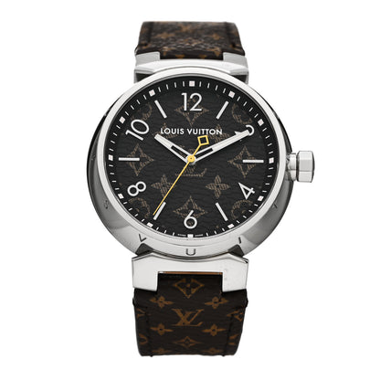 Louis Vuitton Stainless Steel Monogram 39mm Tambour Monogram Quartz Watch 1 of 5