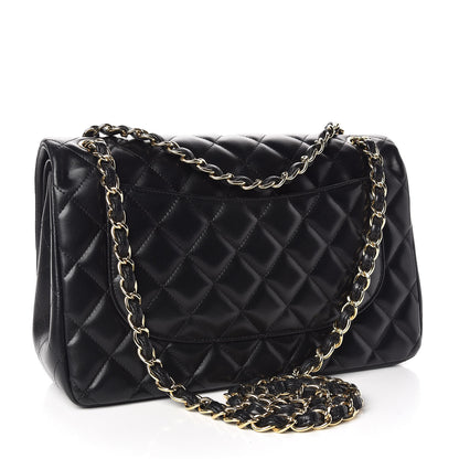 Chanel Lambskin Quilted Jumbo Double Flap Black 3 of 9