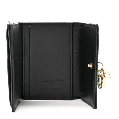 Christian Dior Lambskin Cannage My Dior Veronia Wallet Black 5 of 10