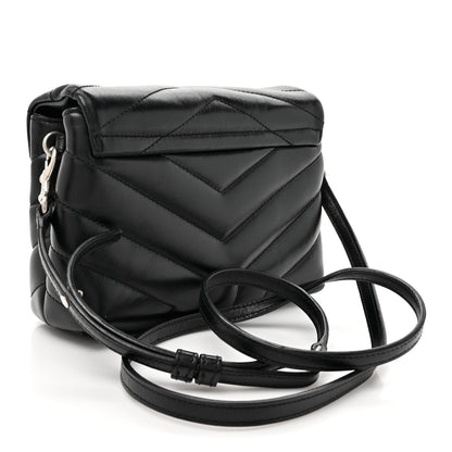 Saint Laurent Calfskin Y Quilted Monogram Toy Loulou Crossbody Bag Black 3 of 17