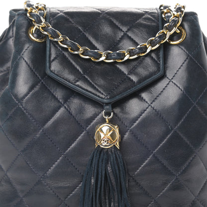 Chanel Lambskin CC Tassel Shoulder Bag Navy 9 of 15