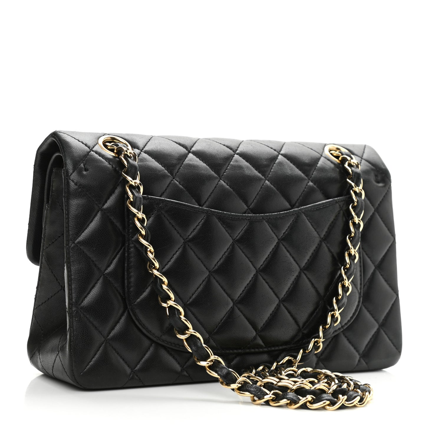Lambskin Quilted Small Double Flap Black