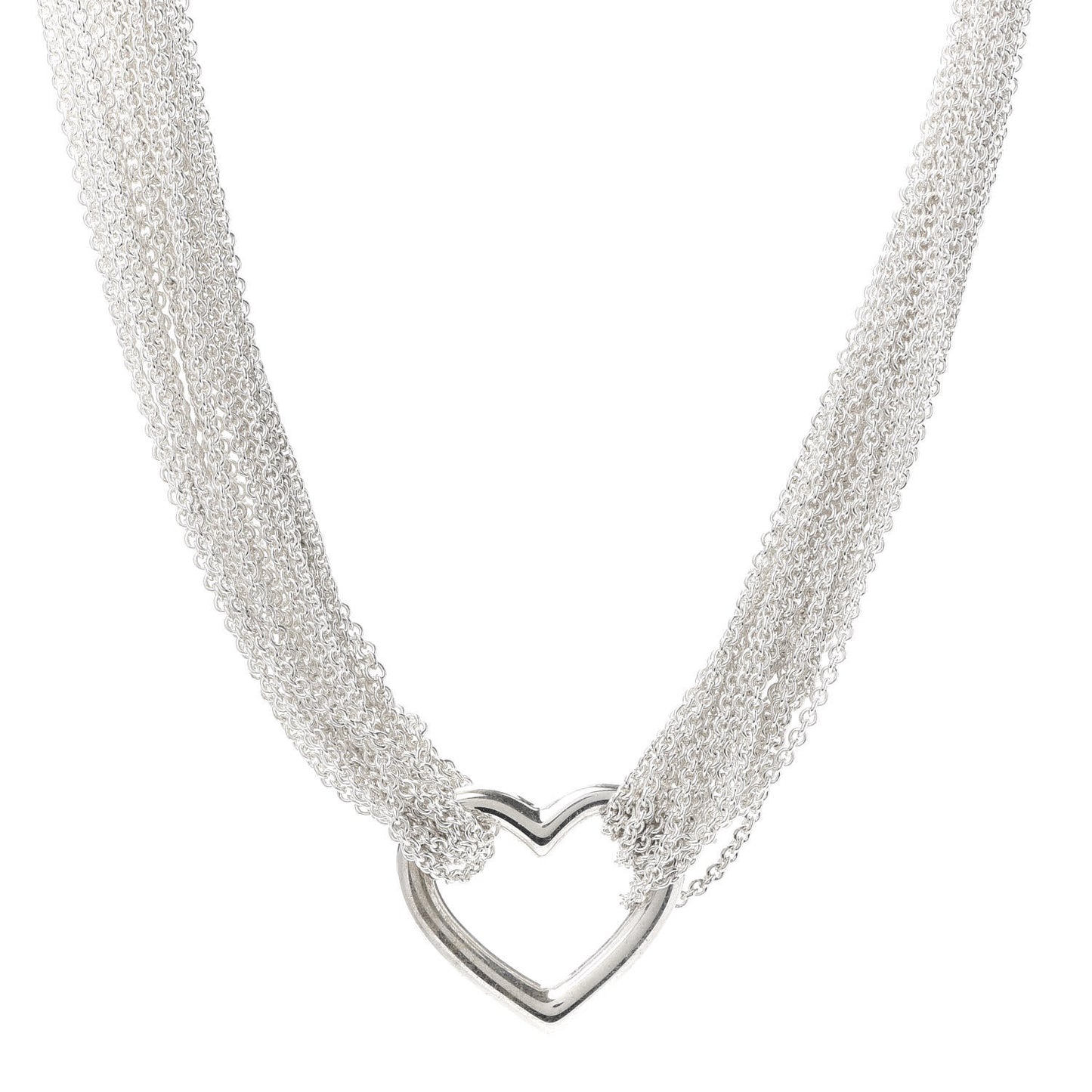 Sterling Silver Heart Multi Chain Toggle Necklace