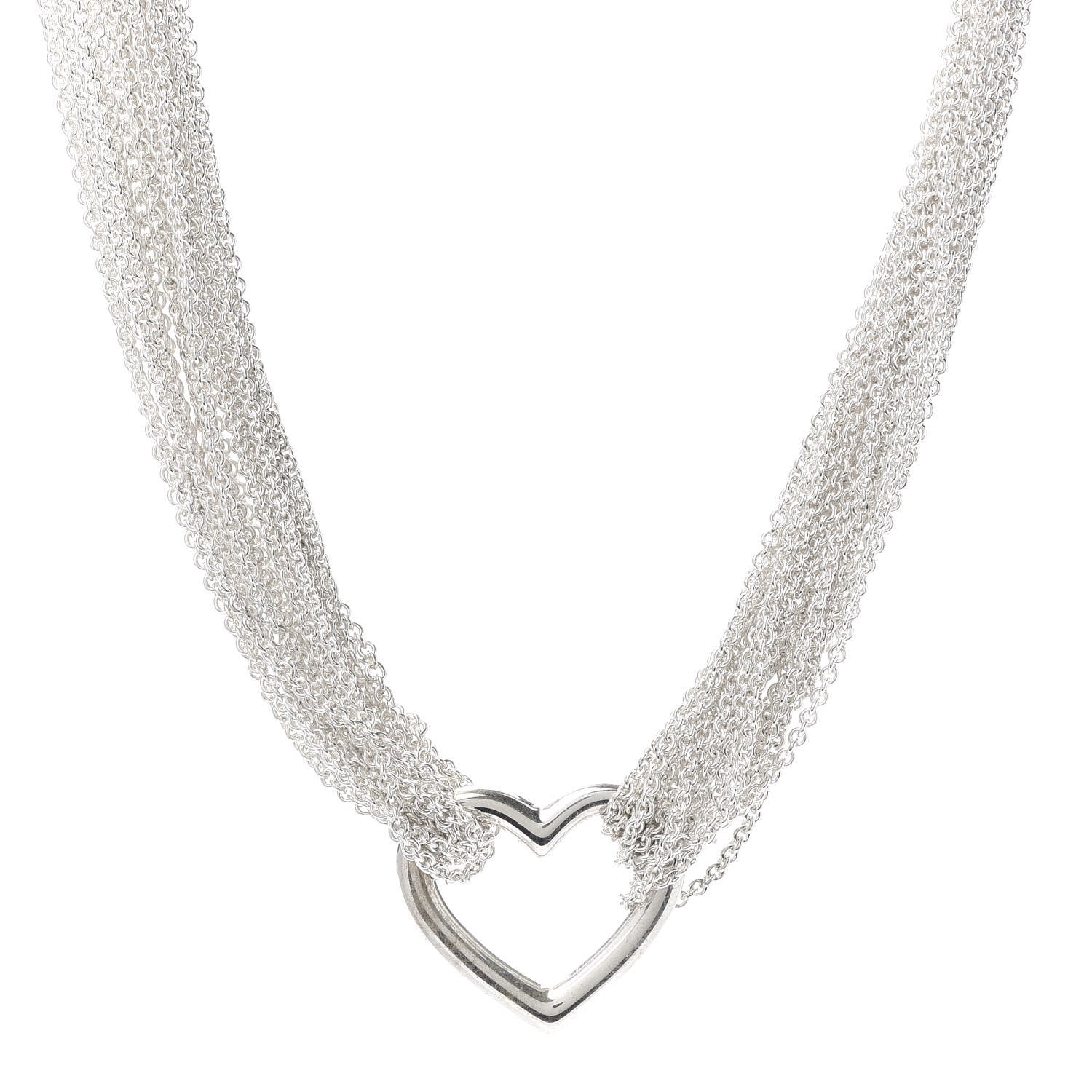 Tiffany Sterling Silver Heart Multi Chain Toggle Necklace 1 of 5