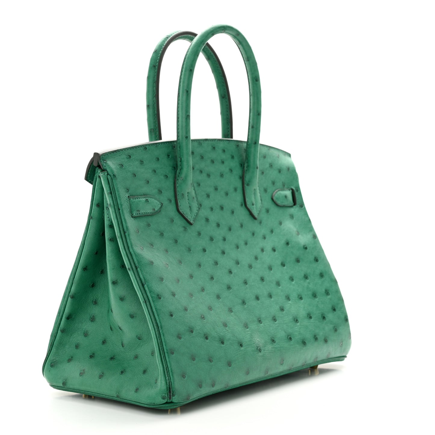 Ostrich Birkin 30 Vert Vertigo