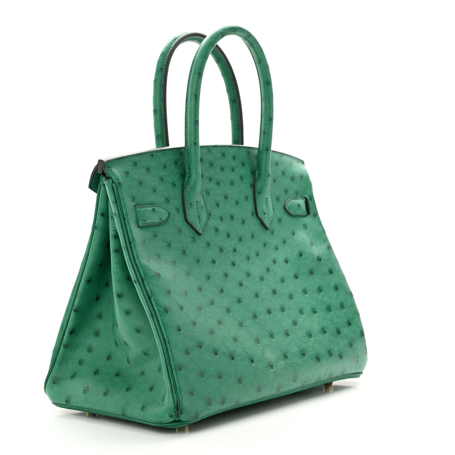 Hermes Ostrich Birkin 30 Vert Vertigo 3 of 15
