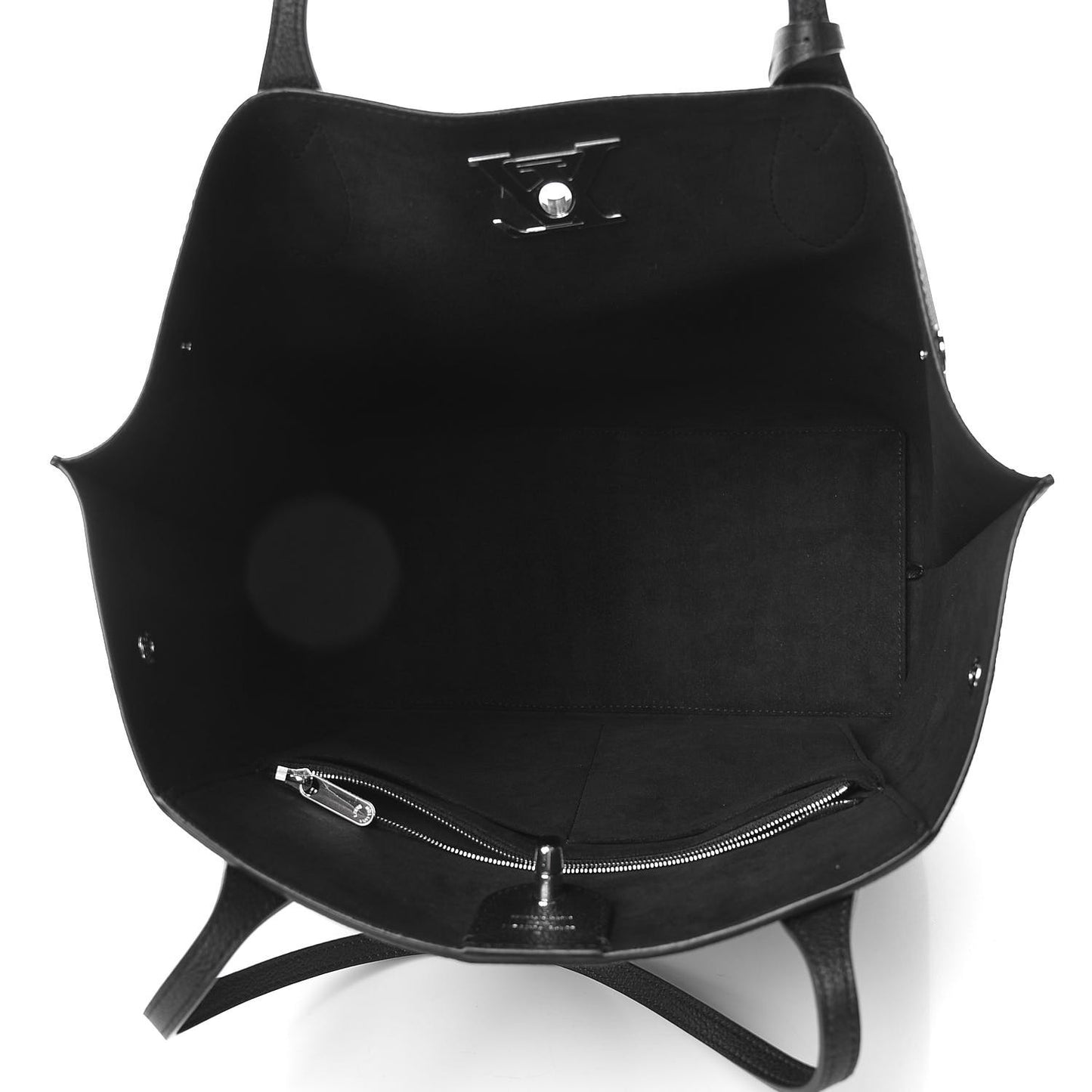 Calfskin Lockme Go Tote Black