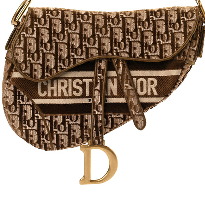Christian Dior Velvet Oblique Saddle Bag Bronze 8 of 12