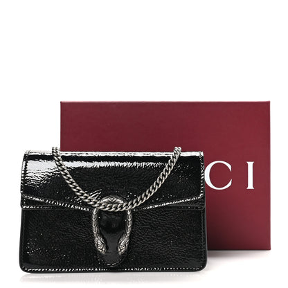 Gucci Crinkled Patent Mini Dionysus Shoulder Bag Black 10 of 10