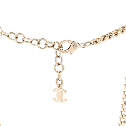 Chanel Resin Crystal Glitter CC Heart Choker Necklace Black Gold 5 of 6