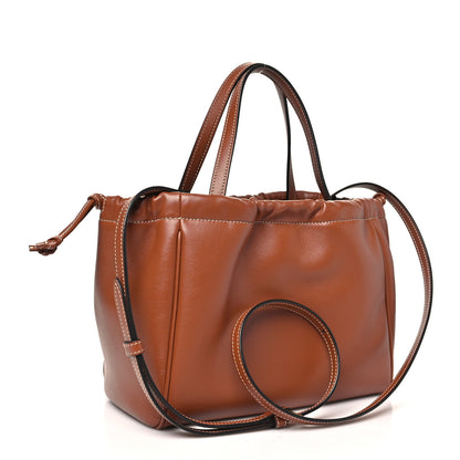 Celine Smooth Calfskin Cuir Small Triomphe Cabas Drawstring Tan 3 of 9