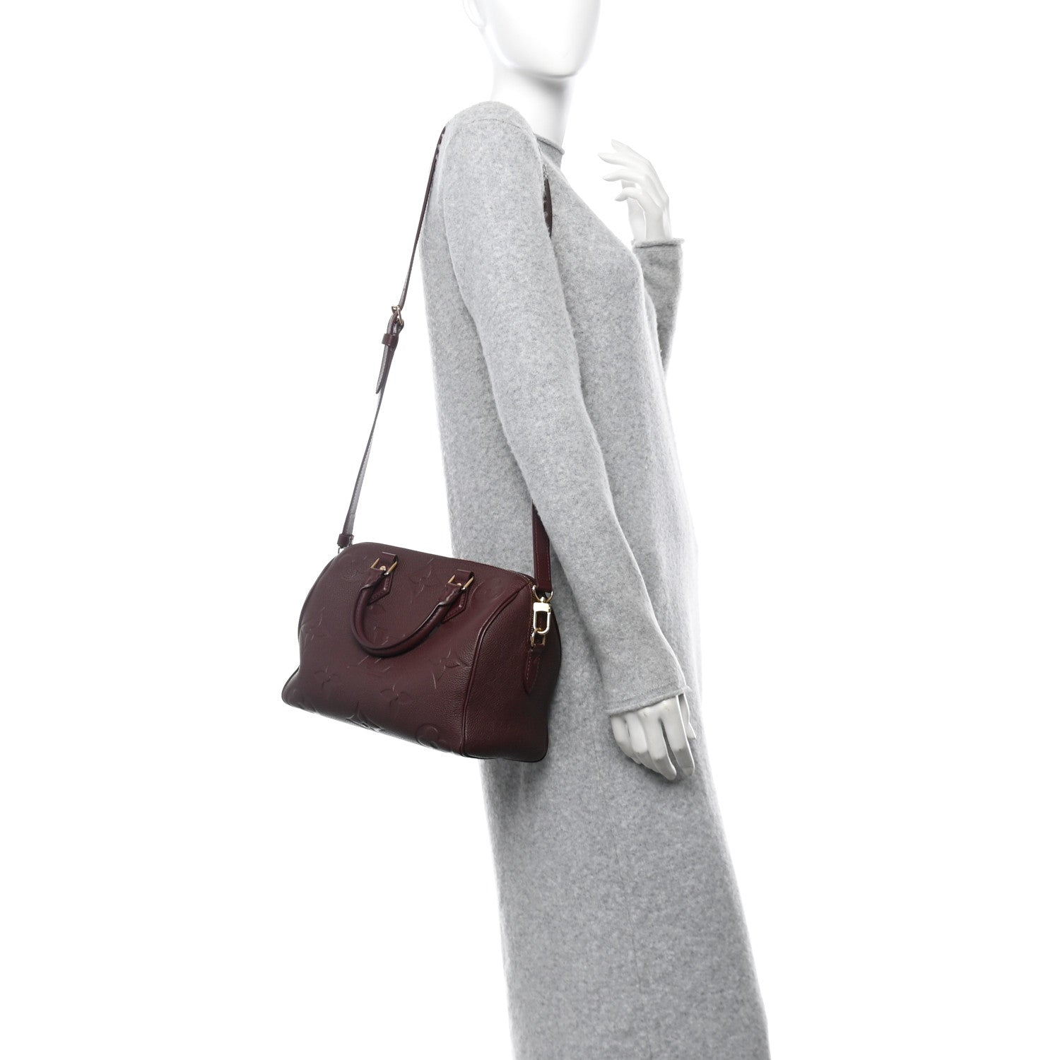 Louis Vuitton Empreinte Monogram Giant Speedy Bandouliere 25 Wine 2 of 9