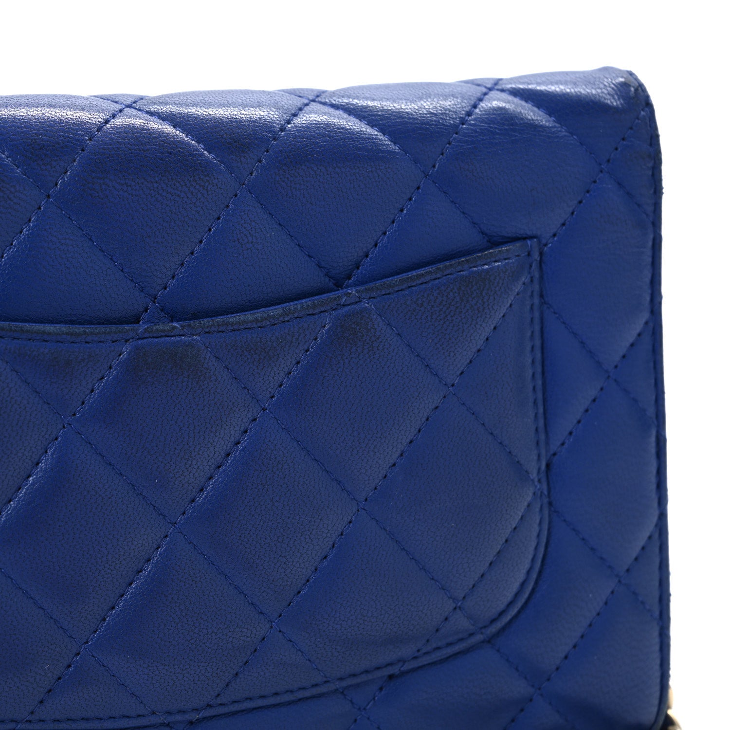 Chanel Lambskin Quilted Wallet On Chain WOC  Navy Blue 16 of 17