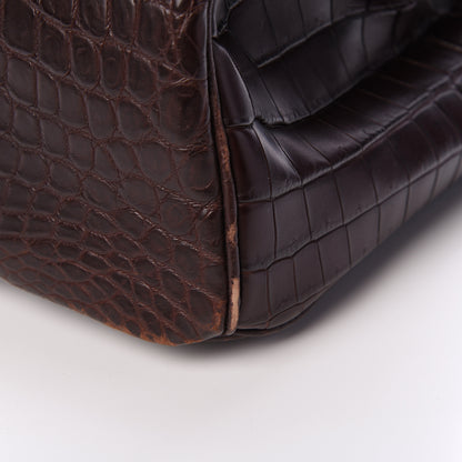 Hermes Matte Crocodile Birkin 35 Chocolate 35 of 37