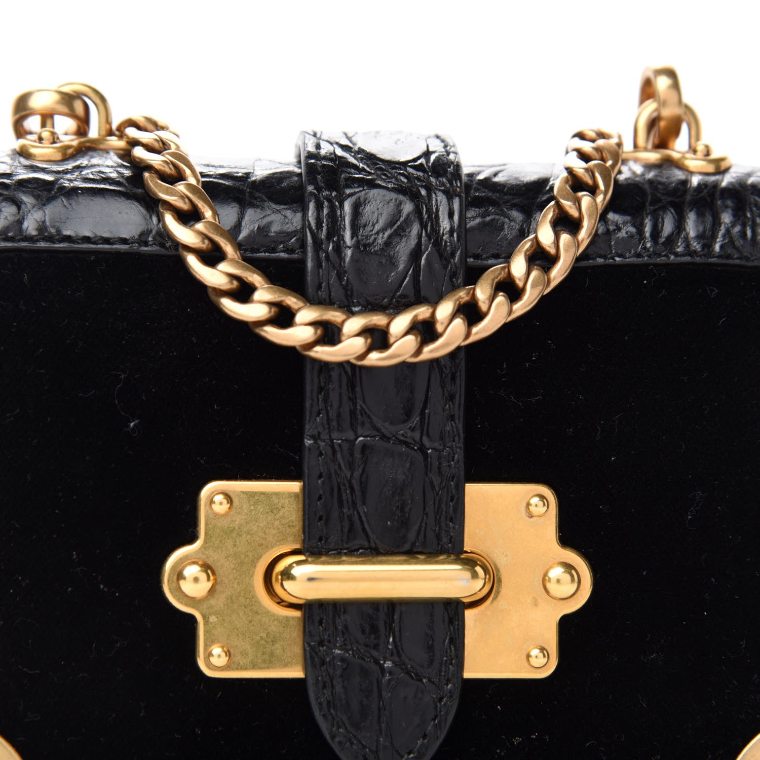 Prada Velvet Crocodile Micro Cahier Bag Black 12 of 12