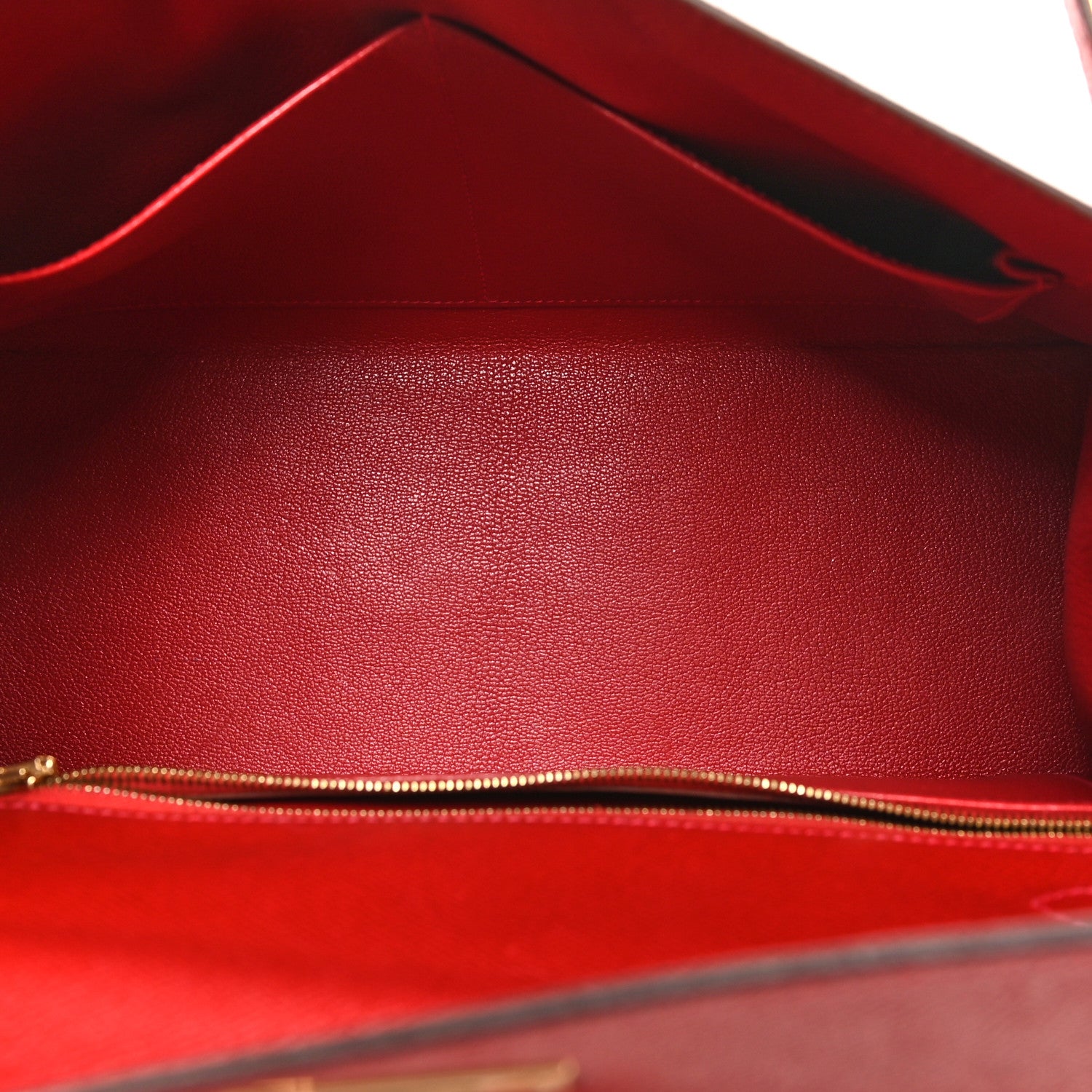 Hermes Epsom Kelly Sellier 32 Rouge Casaque 5 of 10