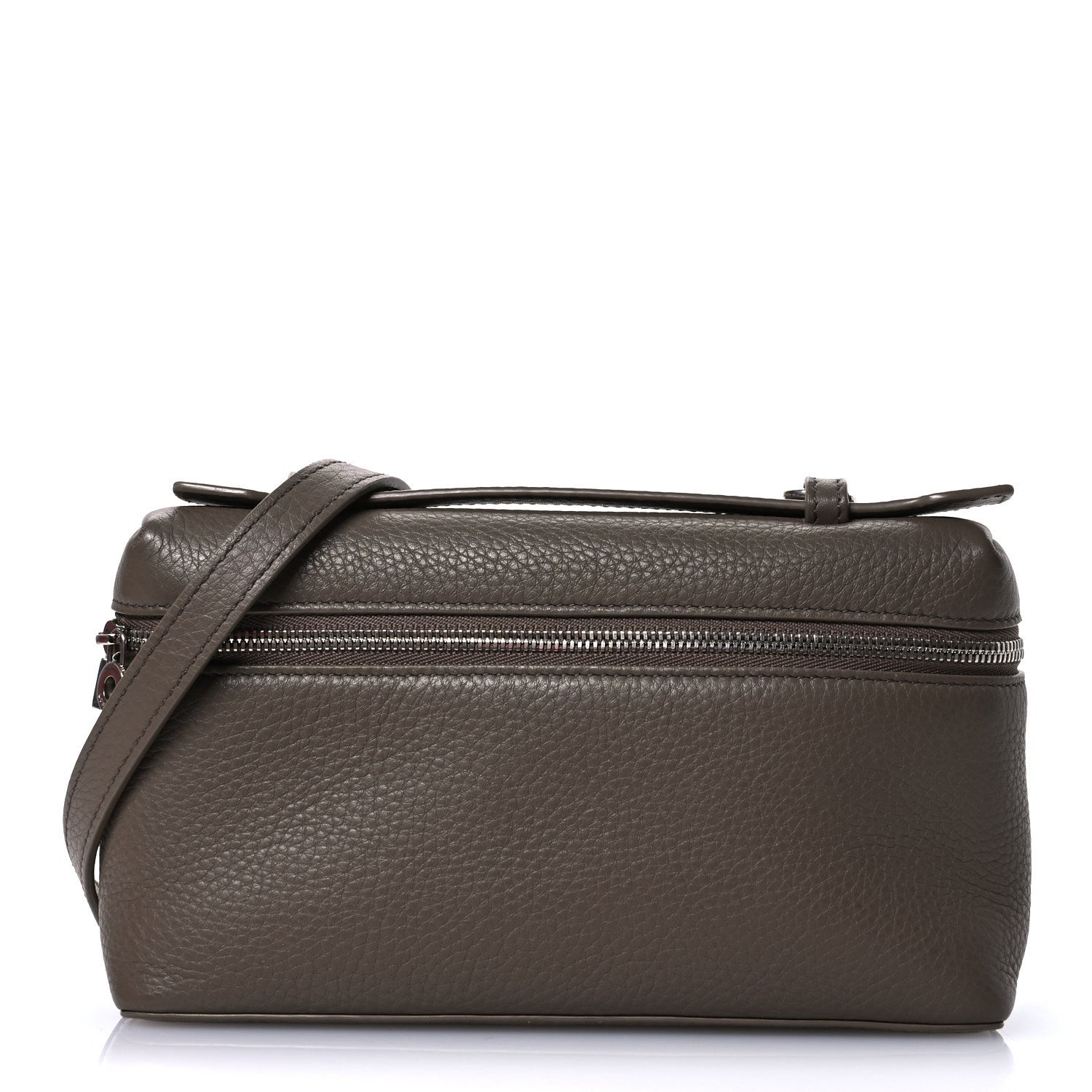 Loro Piana Grained Calfskin L19 Extra Pocket Pouch Warm Mastic 1 of 11