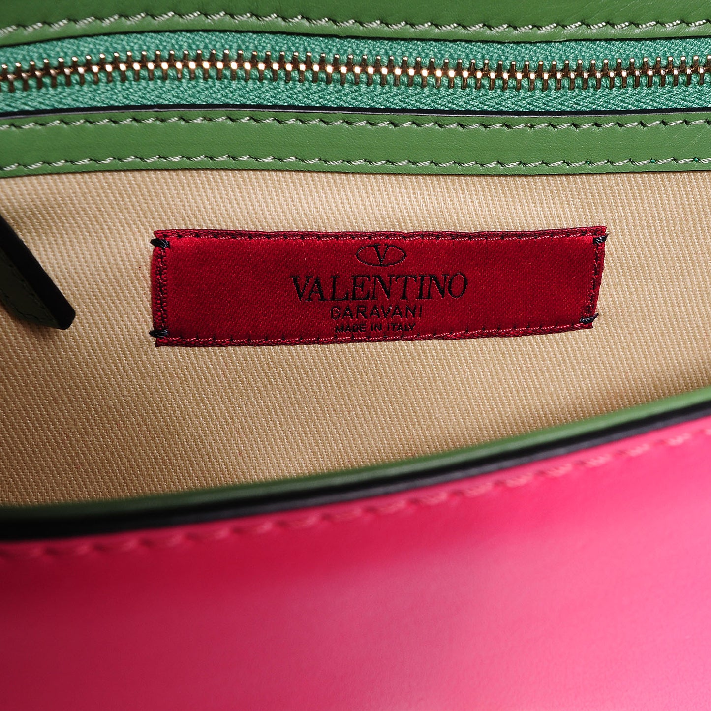 Vitello Small Glam Lock Rockstud Flap Green Deep Rose Grey Scarlet