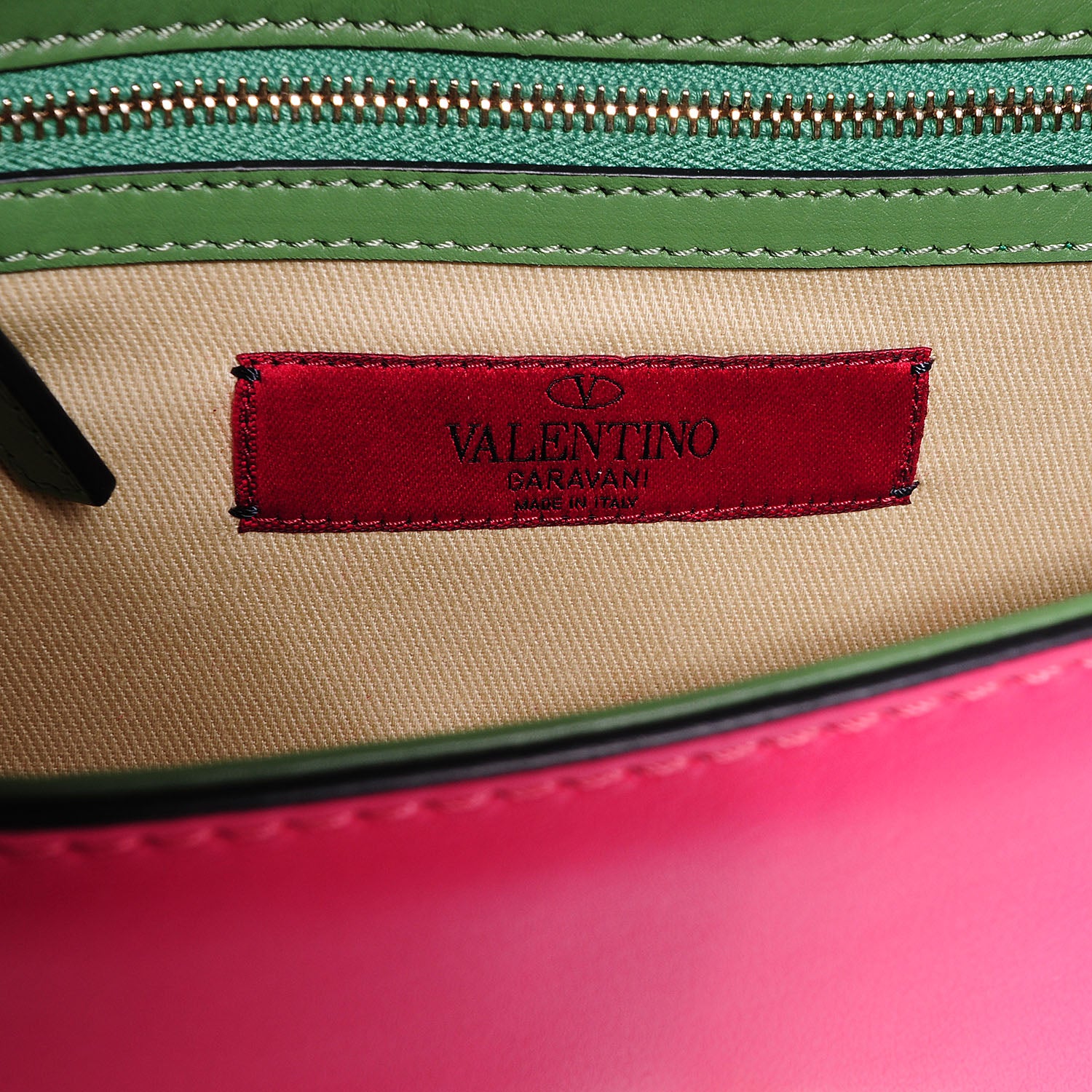 Valentino Garavani Vitello Small Glam Lock Rockstud Flap Green Deep Rose Grey Scarlet 6 of 7