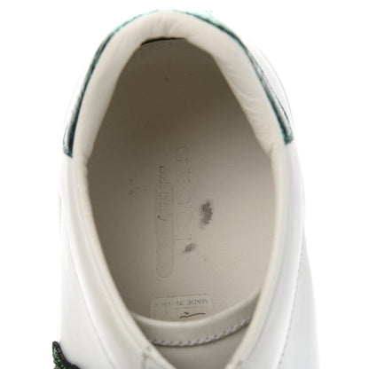Gucci Calfskin Web Crystal Womens Mouth Ace Sneakers 38 White 7 of 9