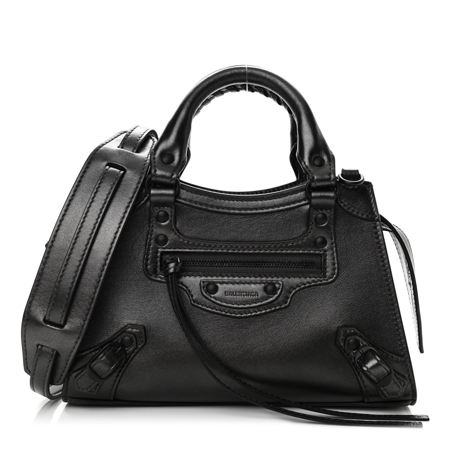 Smooth Calfskin Neo Classic Black Hardware Mini City Gunmetal
