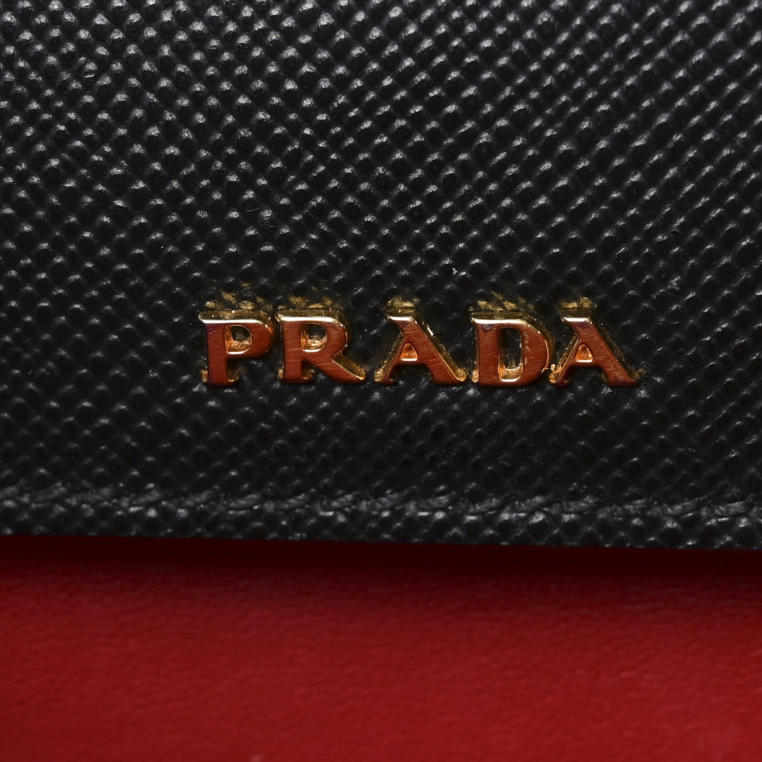 Prada Saffiano Cuir Large Double Bag Black Fuoco 6 of 9
