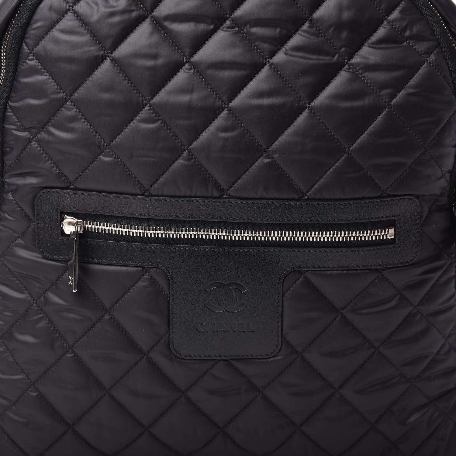 Chanel Nylon Quilted Coco Cocoon Backpack Black 10 of 11