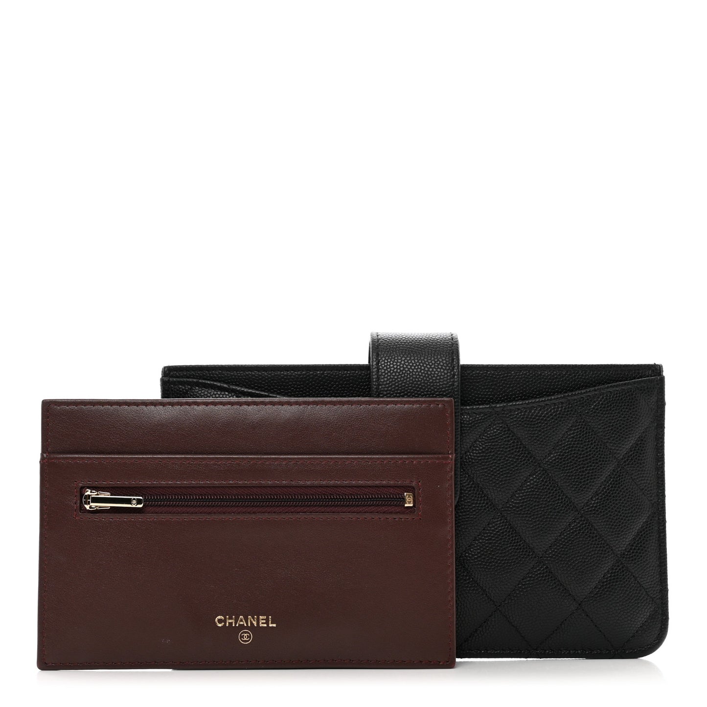 Caviar Quilted Classic Strap Pouch Black