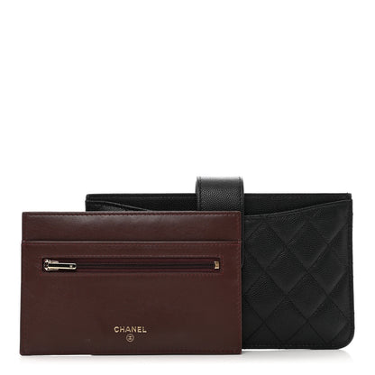 Chanel Caviar Quilted Classic Strap Pouch Black 1 of 9