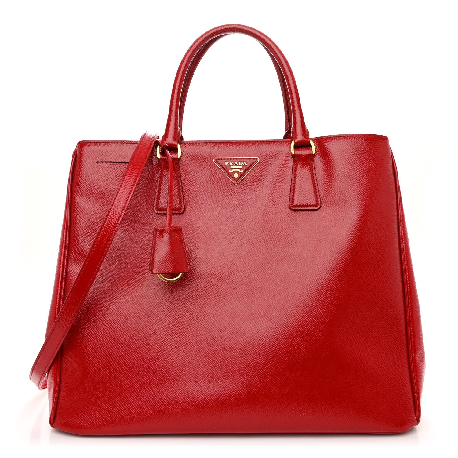 Prada Saffiano Vernice Large Tote Rosso 1 of 12