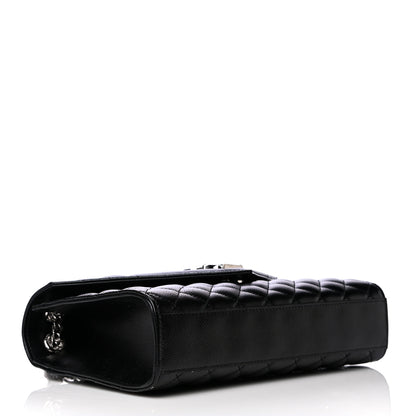 Saint Laurent Grain De Poudre Textured Mixed Matelasse Triquilt Medium Monogram Satchel Black 4 of 10