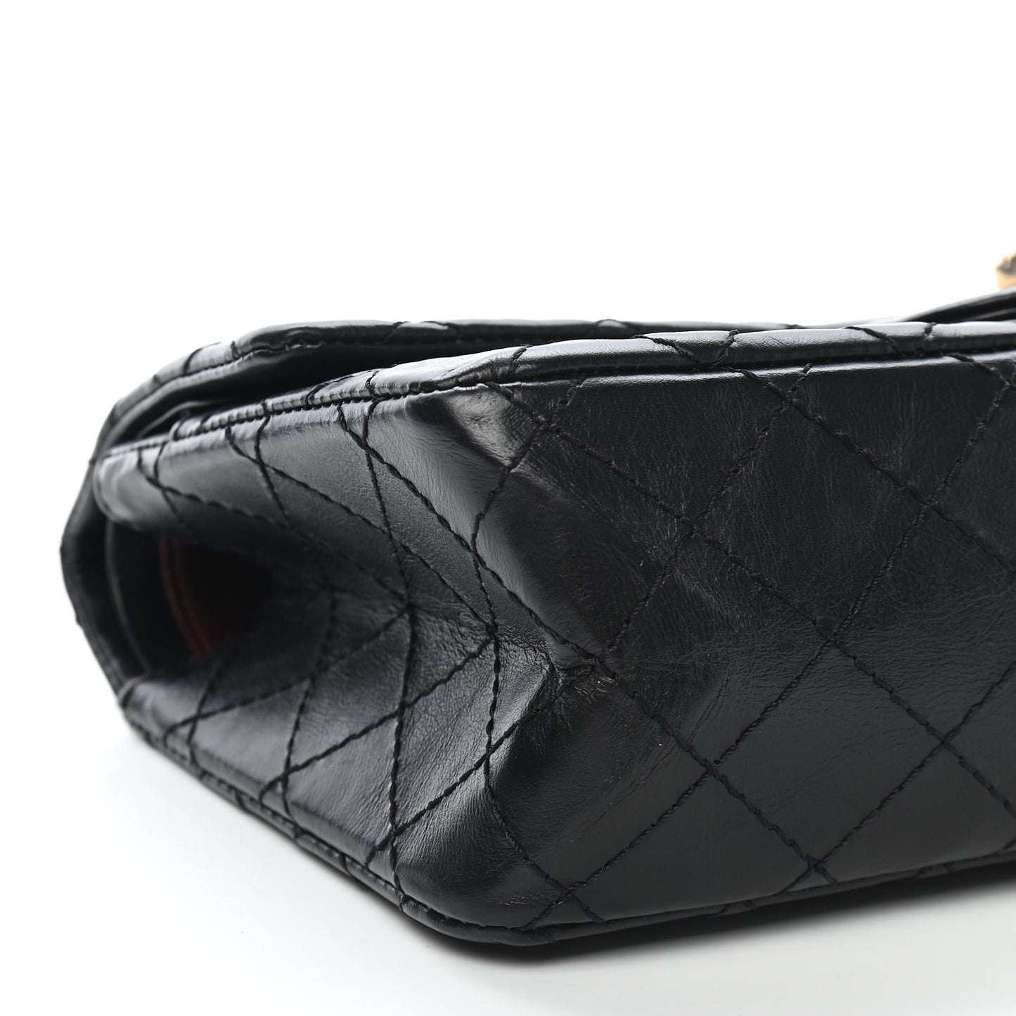 Aged Calfskin Quilted 2.55 Reissue 225 Flap Black