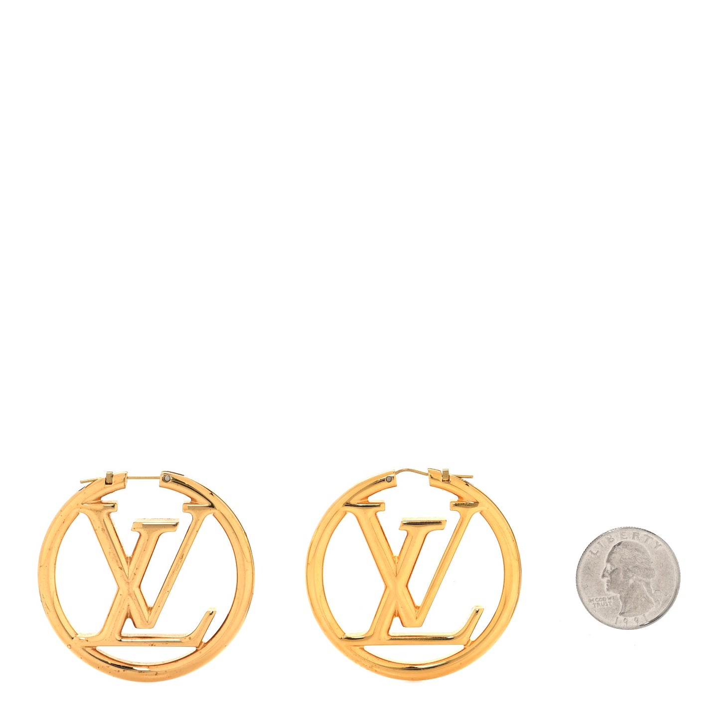 Metal Louise Hoop Earrings Gold