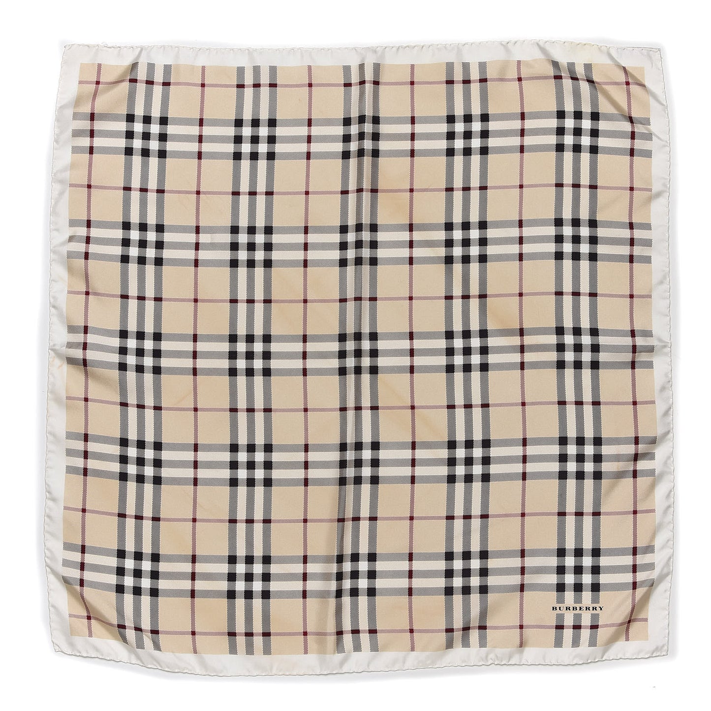Silk House Check Scarf White