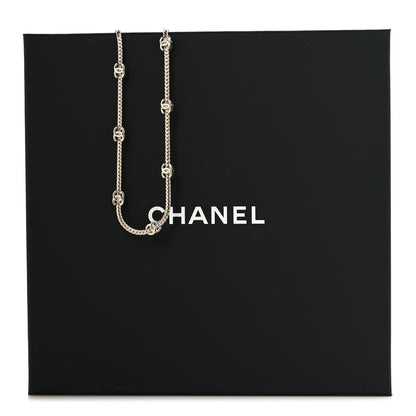 Chanel Metal CC Short Chain Necklace Silver 5 of 5