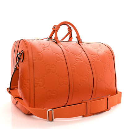 Gucci Piuma Calfskin Jumbo GG Embossed Large Duffle Bag Good Orange 2 of 13