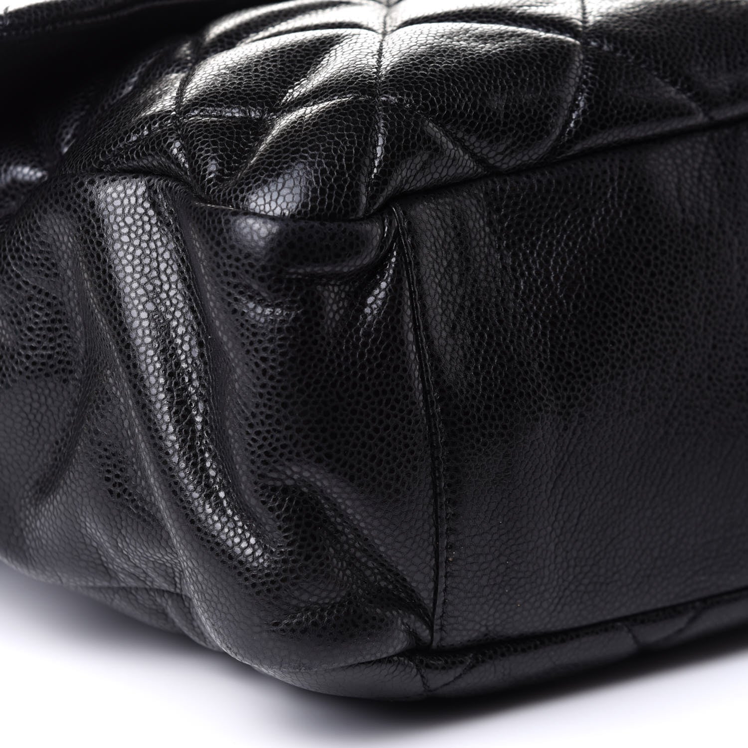 Chanel Glazed Caviar Large Nature Flap Bag Black 9 of 10