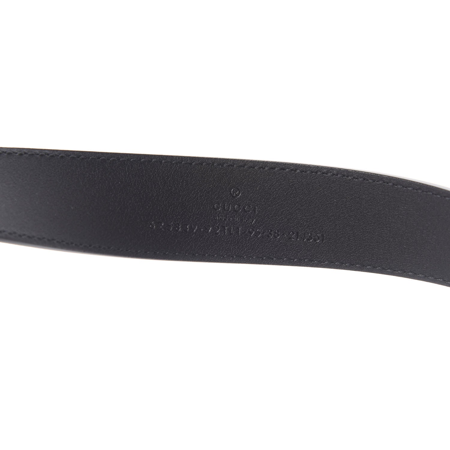 Gucci GG Supreme Monogram Matte Plutone Calfskin Double G 30mm Belt 95 38 Beige Ebony Black 3 of 6