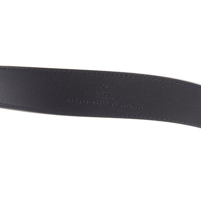 Gucci GG Supreme Monogram Matte Plutone Calfskin Double G 30mm Belt 95 38 Beige Ebony Black 3 of 6