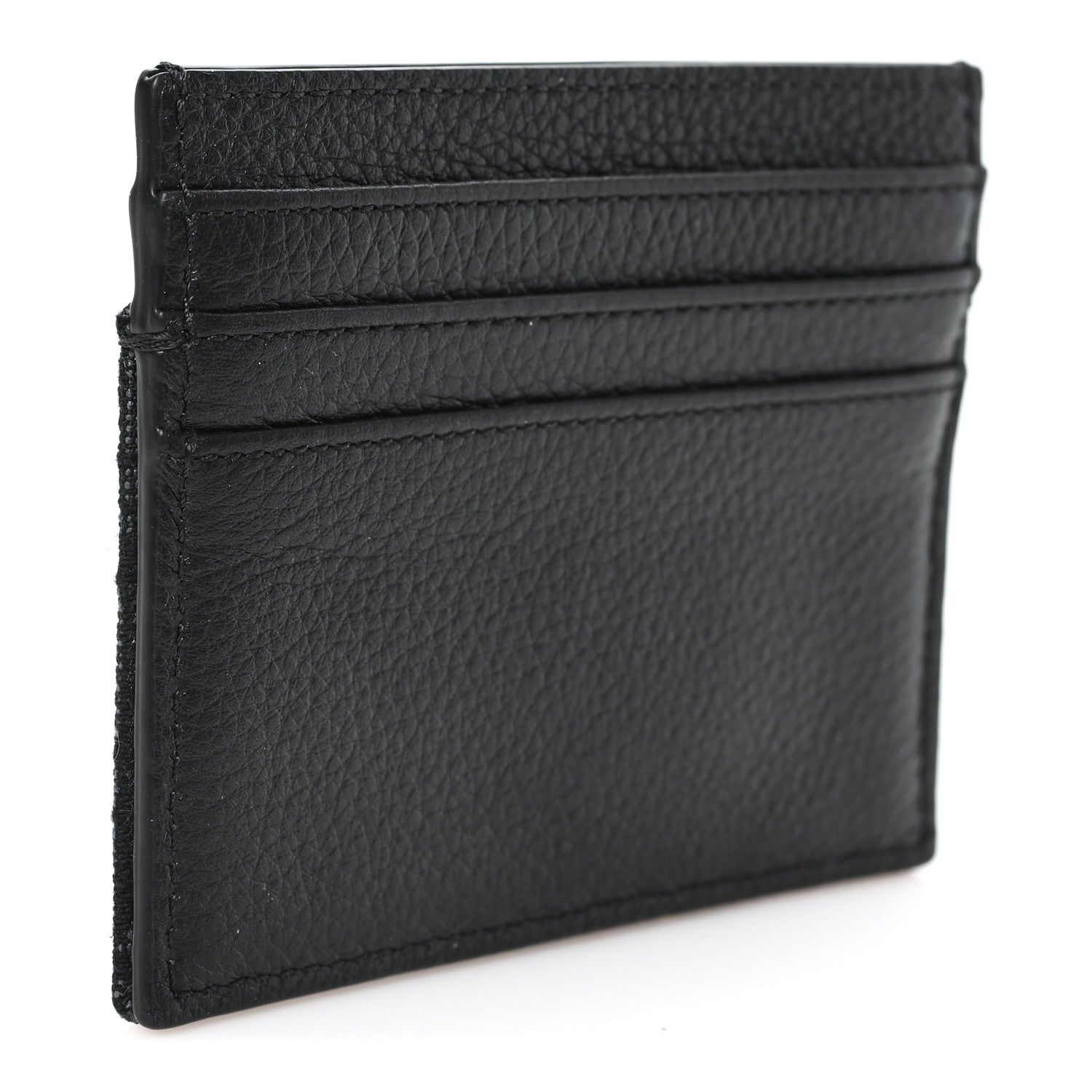 Christian Dior Oblique Grained Calfskin Marquetry Saddle Card Holder Black 3 of 8