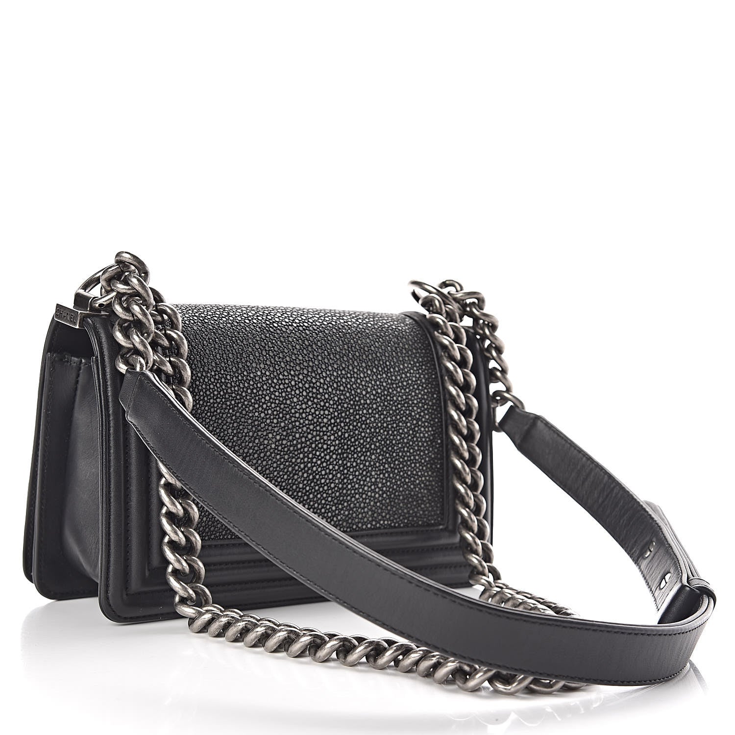 Chanel Galuchat Stingray Small Boy Flap Black 3 of 10