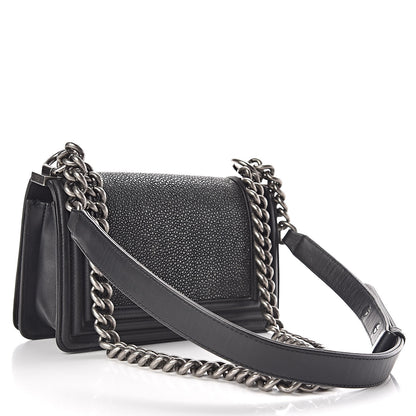 Chanel Galuchat Stingray Small Boy Flap Black 3 of 10