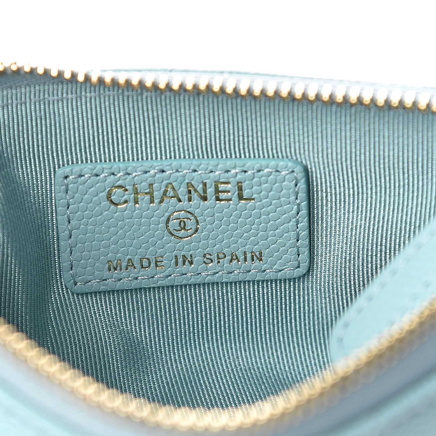 Chanel Caviar Quilted Small Cosmetic Case Light Blue 6 of 8
