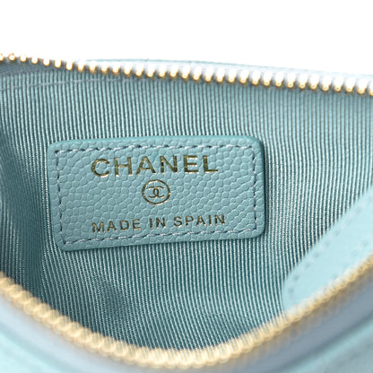 Chanel Caviar Quilted Small Cosmetic Case Light Blue 6 of 8