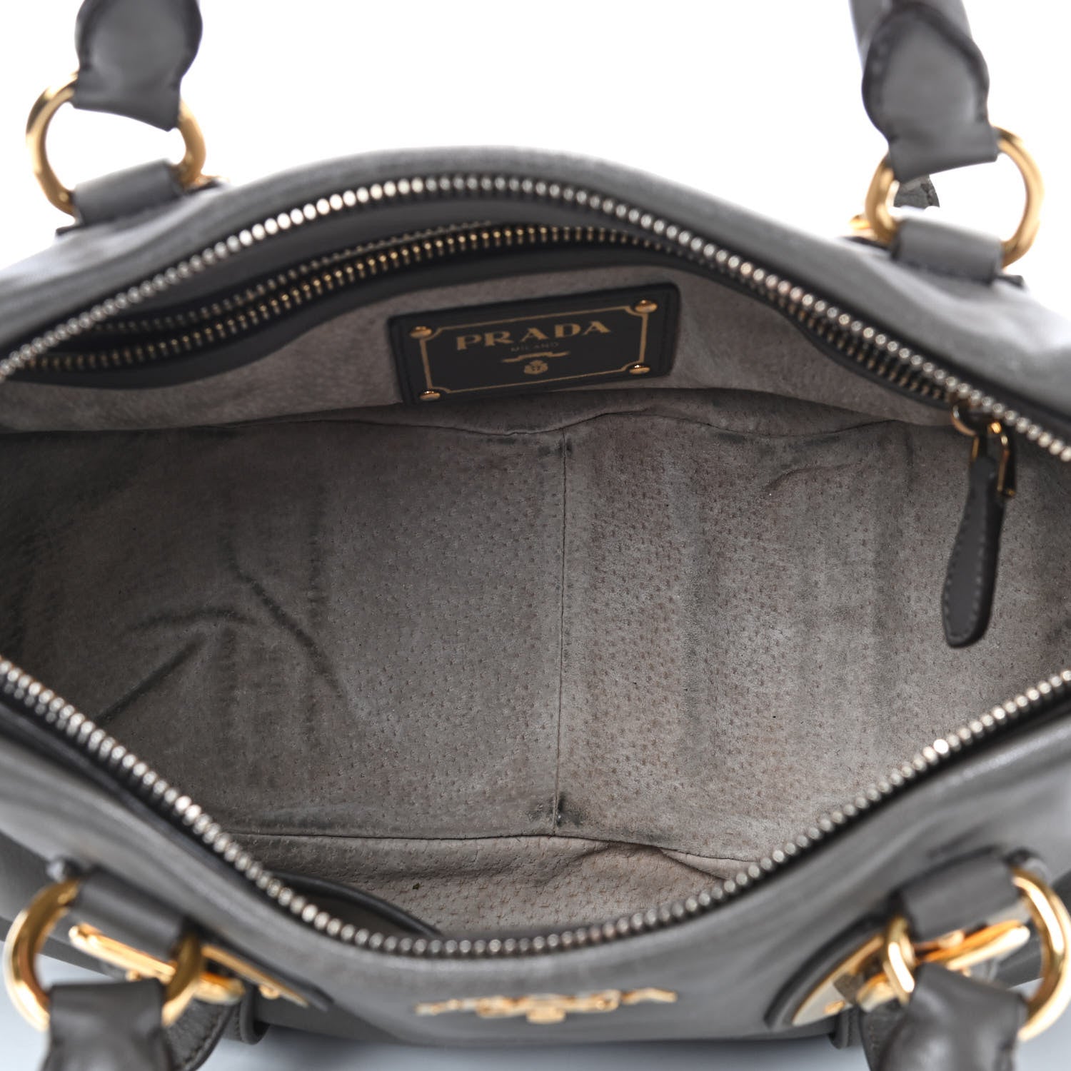 Prada Soft Calf Shopping Satchel Bag Bambu 4 of 10