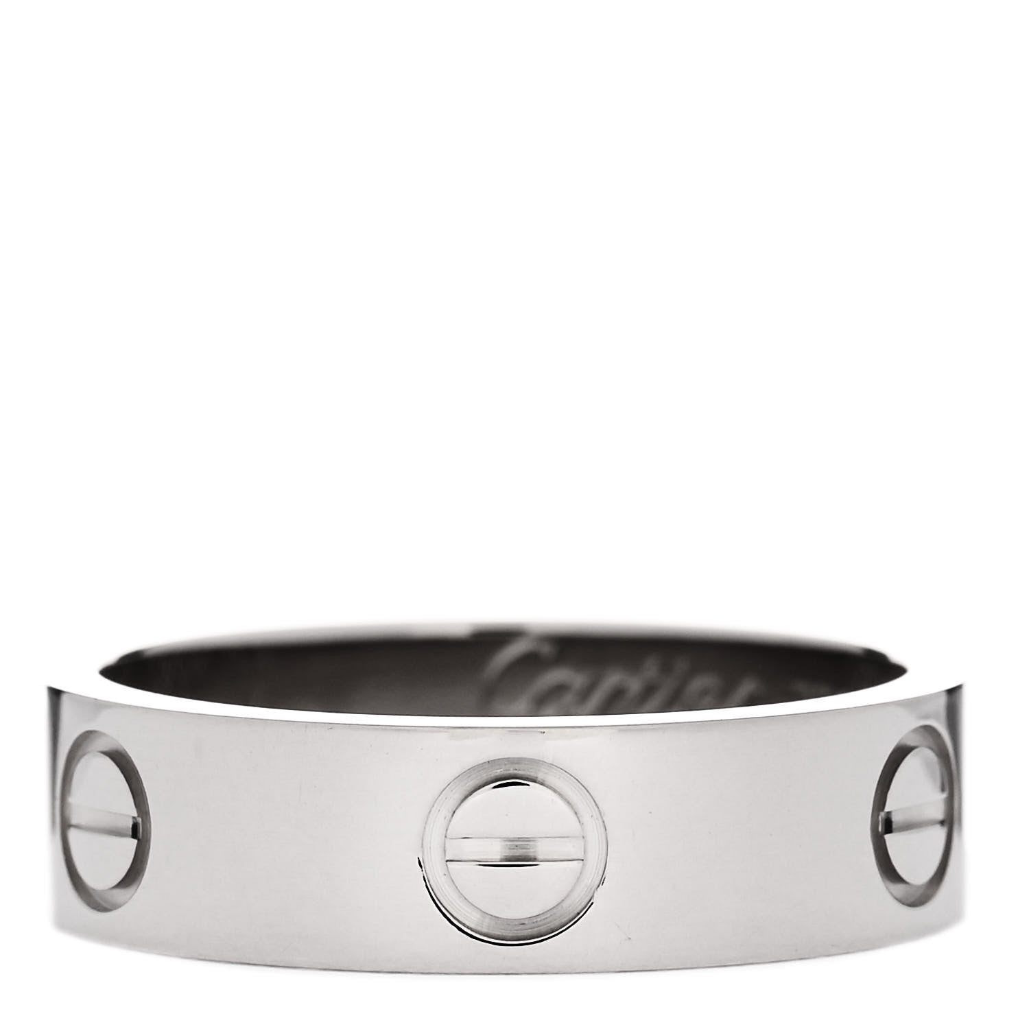 Cartier 18K White Gold 5.5mm LOVE Ring 55 7.25 1 of 4