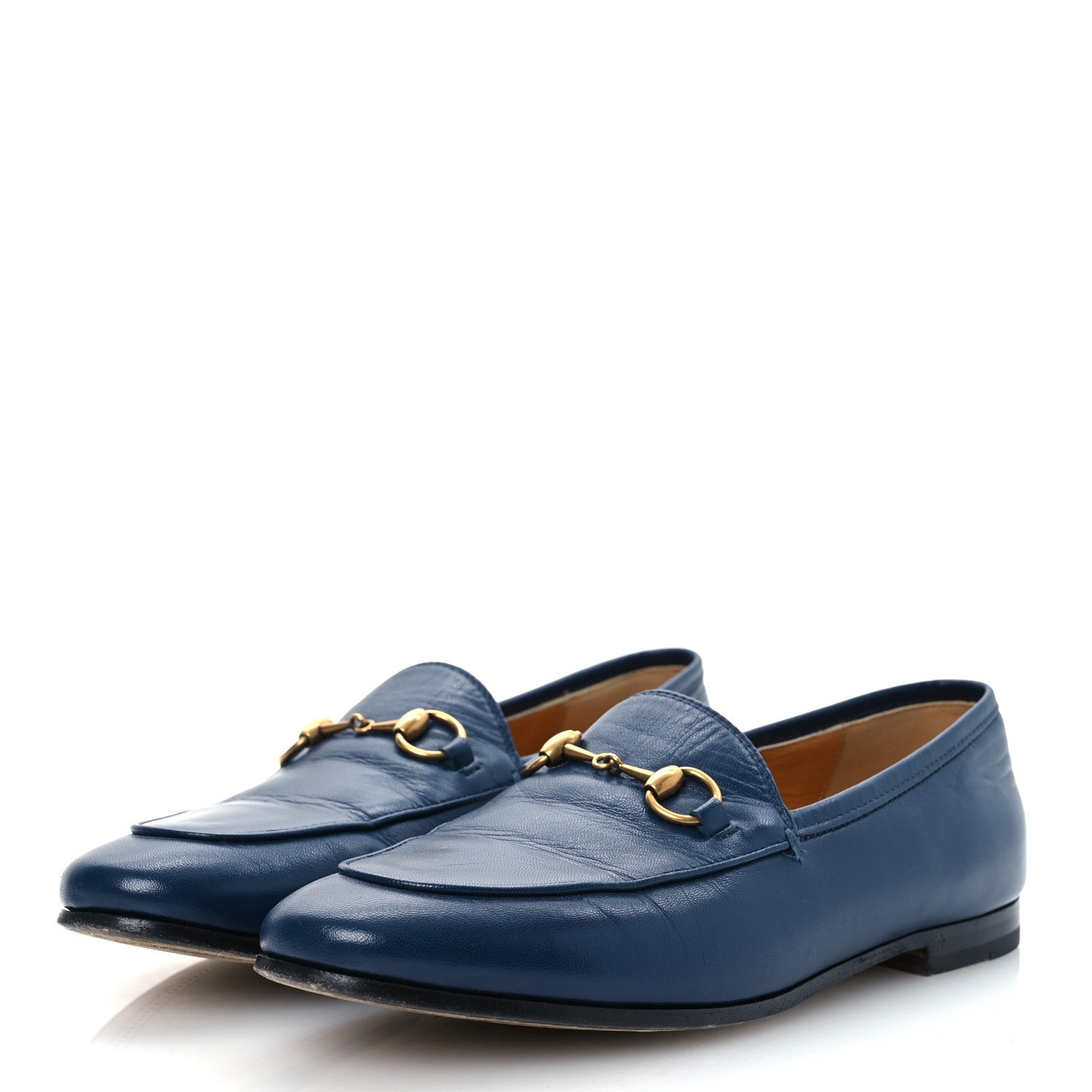 Gucci Calfskin Womens Jordaan Loafers 37 Blue Agata 4 of 14