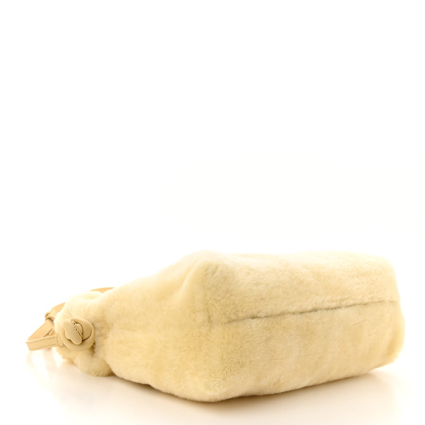Shearling Flamenco Knot Clutch Cream