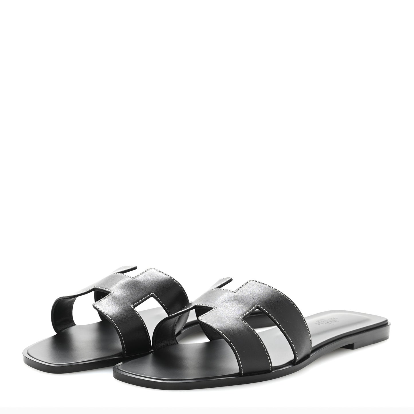 Box Calfskin Oran Sandals 41 Black